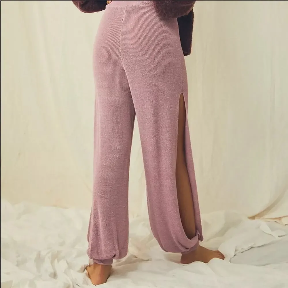 FREE PEOPLE RARE! Split Open Side Leg Ankle Wide Leg Knit Pants Size XS